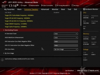 ASUS ROG RAMPAGE VI APEX 8. UEFI BIOS - Extreme Tweaker 1