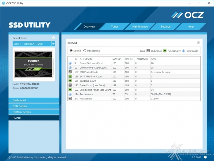 Toshiba TR200 480GB 3. Firmware - TRIM - SSD Utility 5