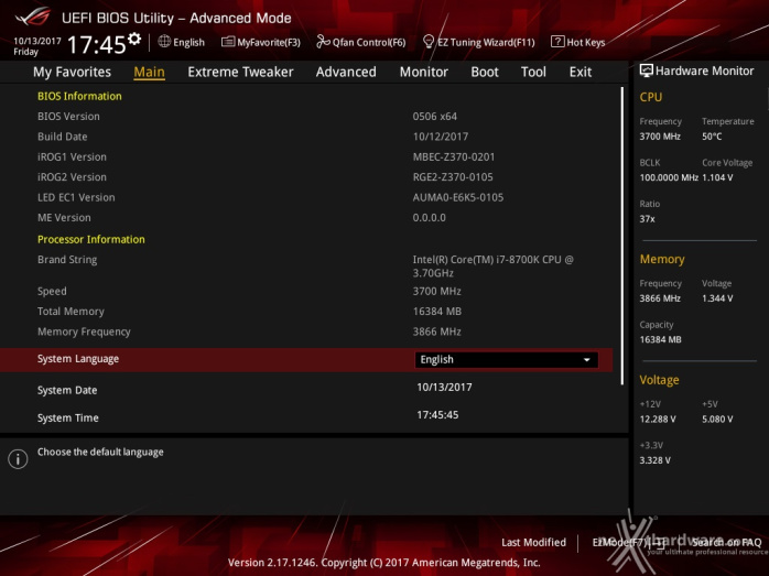 ASUS ROG MAXIMUS X APEX 7. UEFI BIOS  -  Impostazioni generali 2