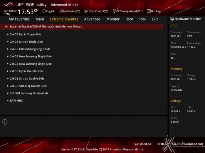ASUS ROG MAXIMUS X APEX 8. UEFI BIOS - Extreme Tweaker 20