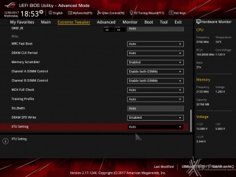 ASUS ROG MAXIMUS X FORMULA 8. UEFI BIOS - Extreme Tweaker 18