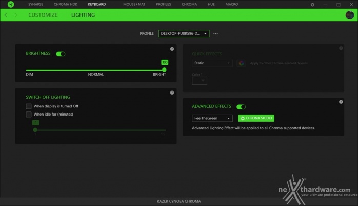 La fascia media secondo Razer 6. Razer Synapse 3 - Cynosa Chroma 4