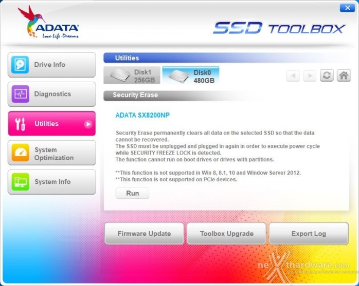 ADATA XPG SX8200 480GB 3. Firmware - TRIM - SSD ToolBox 3