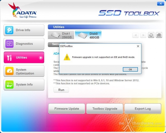 ADATA XPG SX8200 480GB 3. Firmware - TRIM - SSD ToolBox 2