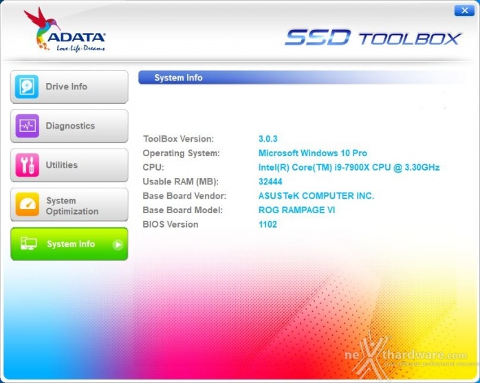 ADATA XPG SX8200 480GB 3. Firmware - TRIM - SSD ToolBox 8