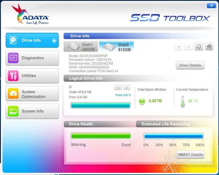 ADATA XPG SX6000 Pro 512GB 3. Firmware - TRIM - SSD ToolBox 4
