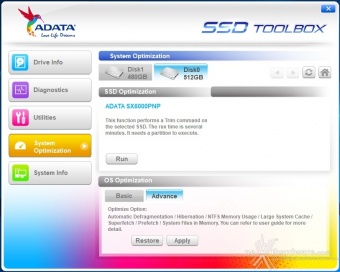 ADATA XPG SX6000 Pro 512GB 3. Firmware - TRIM - SSD ToolBox 7