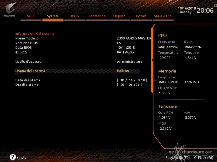 GIGABYTE Z390 AORUS MASTER 7. UEFI BIOS  -  Impostazioni generali 3