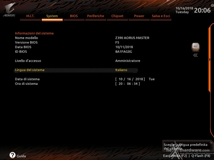 GIGABYTE Z390 AORUS MASTER 7. UEFI BIOS  -  Impostazioni generali 5