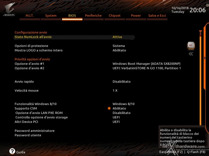 GIGABYTE Z390 AORUS MASTER 7. UEFI BIOS  -  Impostazioni generali 6