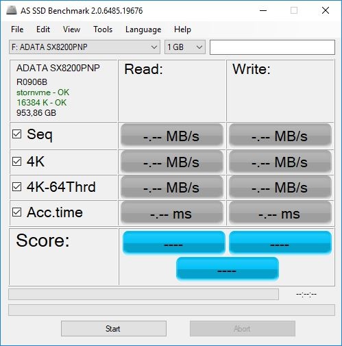 ADATA XPG SX8200 Pro 1TB 12. AS SSD Benchmark 1