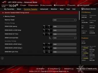 ASUS ROG MAXIMUS XI EXTREME 8. UEFI BIOS - Extreme Tweaker 16
