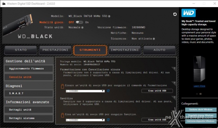 WD Black SN750 1TB 3. Firmware - TRIM - SSD Dashboard 4