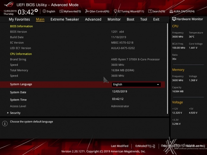 ASUS ROG Crosshair VIII Impact 7. UEFI BIOS - Impostazioni generali 1