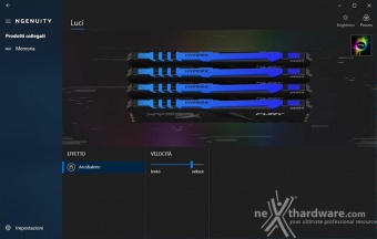 HyperX FURY DDR4 RGB 3466MHz 32GB 2. Software controllo illuminazione 5