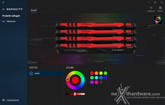 HyperX FURY DDR4 RGB 3466MHz 32GB 2. Software controllo illuminazione 3