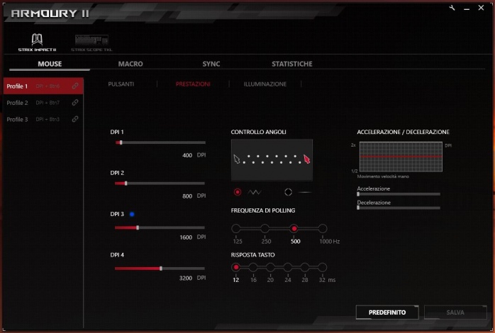 ASUS ROG Strix Scope TKL & Strix Impact II 4. Software di gestione - ROG Armoury II 2