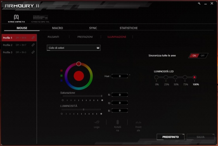 ASUS ROG Strix Scope TKL & Strix Impact II 4. Software di gestione - ROG Armoury II 3