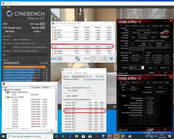 ASUS ROG MAXIMUS XII APEX 15. Overclock & Temperature 8