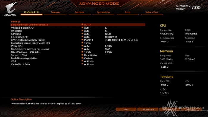 GIGABYTE Z490 AORUS XTREME 7. UEFI BIOS  -  Impostazioni generali 3