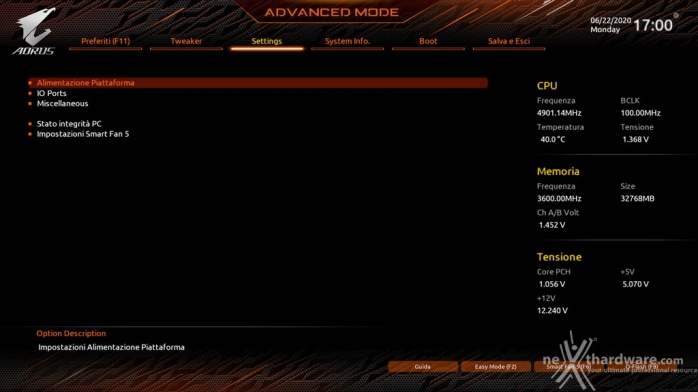 GIGABYTE Z490 AORUS XTREME 7. UEFI BIOS  -  Impostazioni generali 5