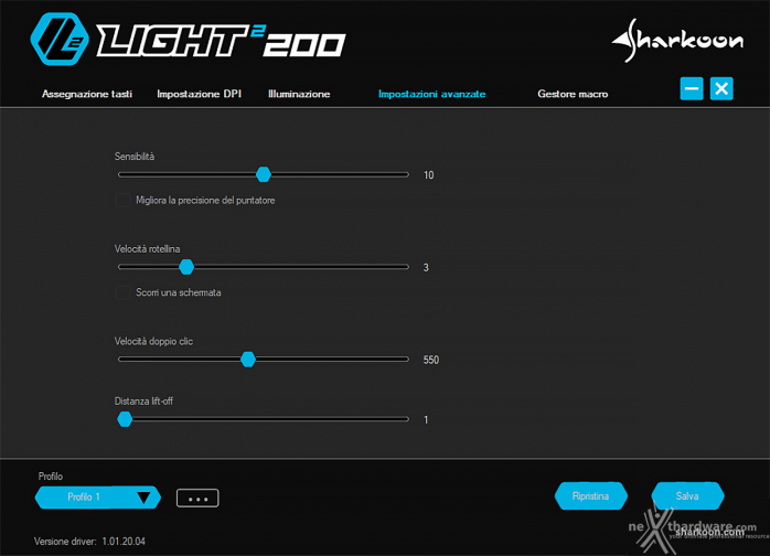 Sharkoon PureWriter RGB & Light² 200 6. Software di gestione 6