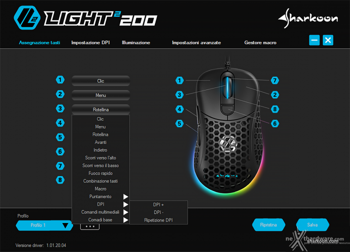 Sharkoon PureWriter RGB & Light² 200 6. Software di gestione 2