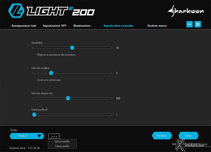 Sharkoon PureWriter RGB & Light² 200 6. Software di gestione 11
