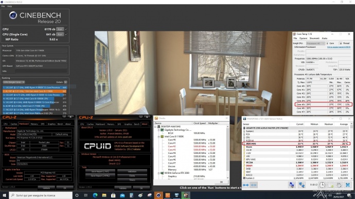 GIGABYTE Z590 AORUS MASTER 15. Overclock, temperature e consumi 8