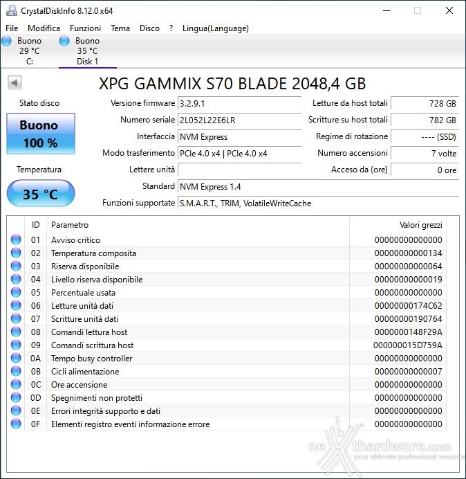 ADATA XPG GAMMIX S70 BLADE 2TB 2. Firmware - TRIM - SSD ToolBox 1