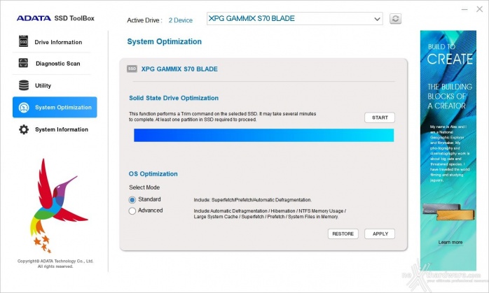 ADATA XPG GAMMIX S70 BLADE 2TB 2. Firmware - TRIM - SSD ToolBox 8