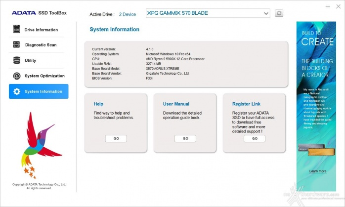 ADATA XPG GAMMIX S70 BLADE 2TB 2. Firmware - TRIM - SSD ToolBox 9