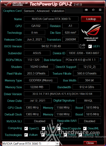 ASUS ROG STRIX GeForce RTX 3080 Ti OC 5. Piattaforma di test 2