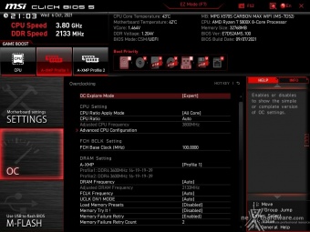 MSI MPG X570S CARBON MAX WIFI 8. MSI Click BIOS 5 - Overclock 1