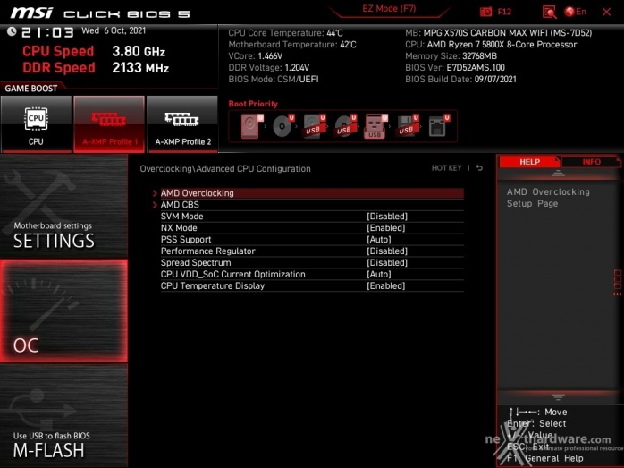 MSI MPG X570S CARBON MAX WIFI 8. MSI Click BIOS 5 - Overclock 6