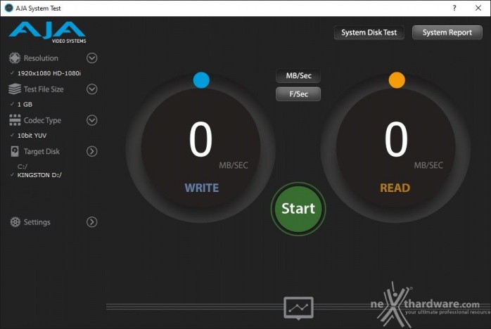 Kingston XS2000 2TB 9. AJA System test 1