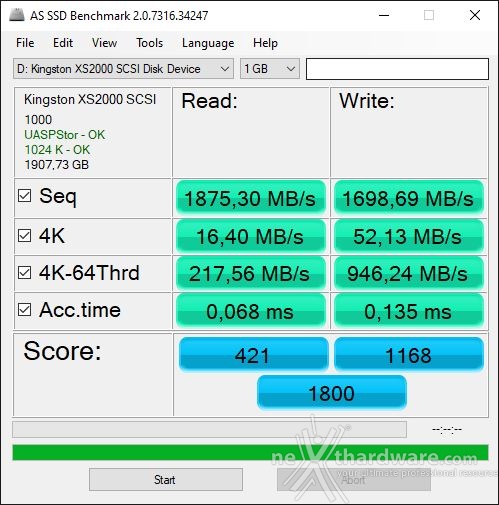 Kingston XS2000 2TB 6. AS SSD Benchmark 3