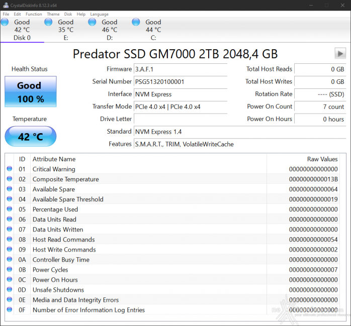 Predator GM7000 2TB 2. Firmware - TRIM - Software 1