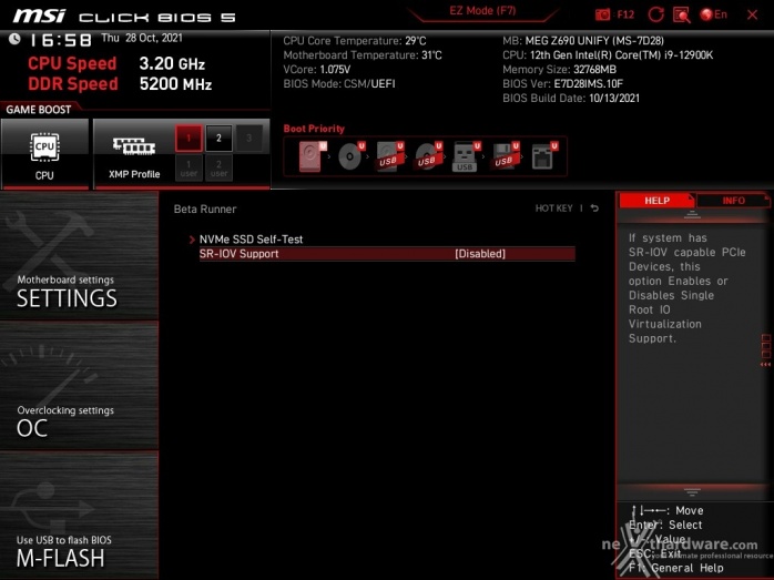 MSI MEG Z690 UNIFY 7. MSI Click BIOS 5 -  Impostazioni generali 11