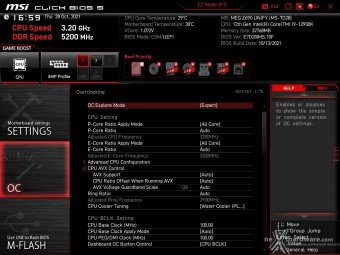 MSI MEG Z690 UNIFY 8. MSI Click BIOS 5 - Overclock 1