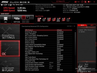 MSI MEG Z690 UNIFY 8. MSI Click BIOS 5 - Overclock 13