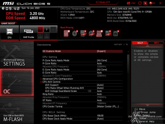 MSI MEG Z690 ACE 8. MSI Click BIOS 5 - Overclock 1