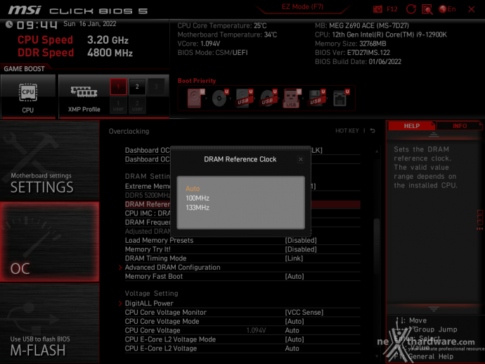 MSI MEG Z690 ACE 8. MSI Click BIOS 5 - Overclock 7