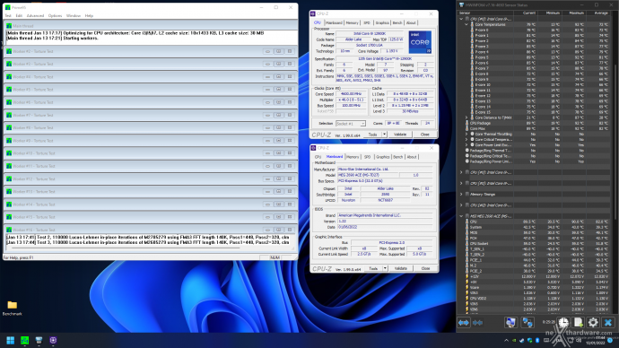 MSI MEG Z690 ACE 16. Overclock, temperature e consumi 8