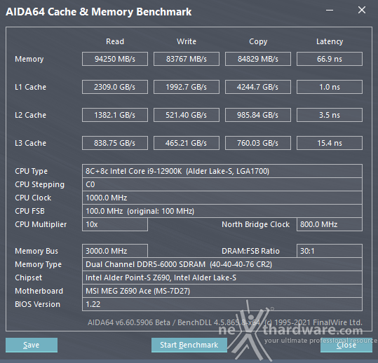 XPG LANCER RGB DDR5 6000 MT/s 7. AIDA64 Engineer Edition 6