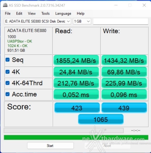 ADATA ELITE SE880 6. AS SSD Benchmark 3