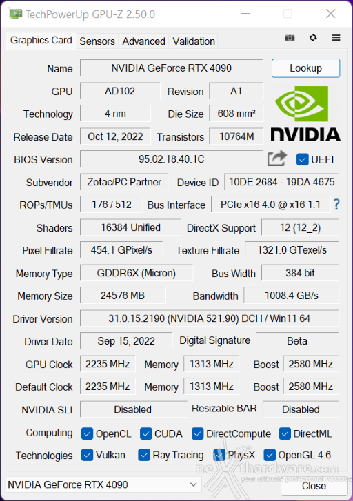 ZOTAC GeForce RTX 4090 AMP Extreme AIRO 6. Piattaforma di test 2