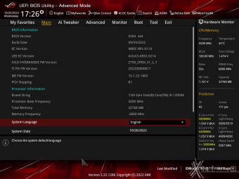 ASUS ROG STRIX Z790-I GAMING WIFI 7. UEFI BIOS -  Impostazioni generali 27