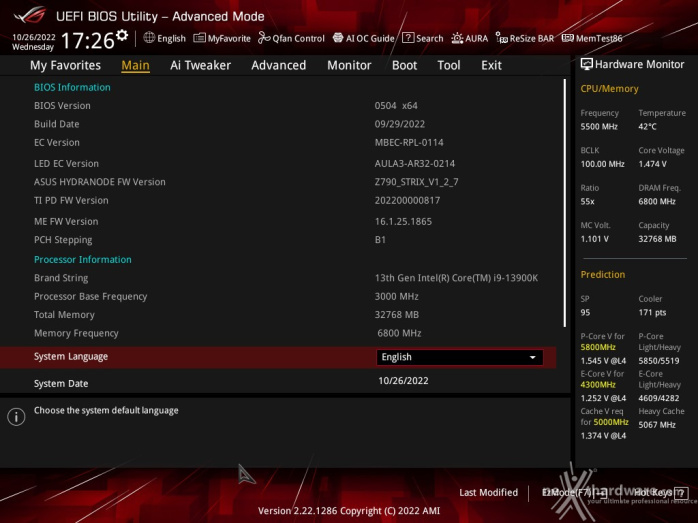 ASUS ROG STRIX Z790-I GAMING WIFI 7. UEFI BIOS -  Impostazioni generali 5