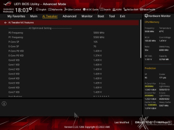 ASUS ROG STRIX Z790-I GAMING WIFI 8. UEFI BIOS - Extreme Tweaker 26